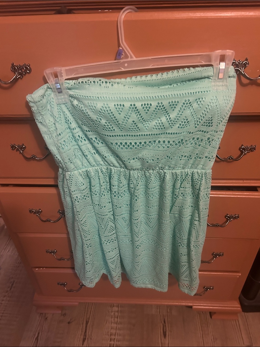 Strapless Mint Lace Shirt